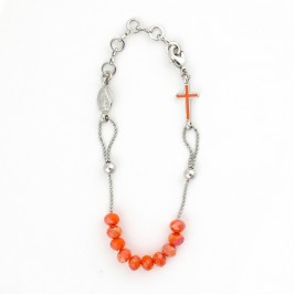 Bracciale Viera Grani Cristallo e Croce Smaltata