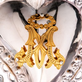 Cuore Votivo Mariano in Argento