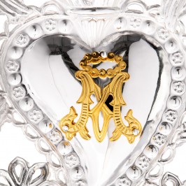 Cuore Votivo Mariano in Metallo