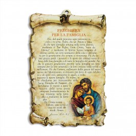 Quadretto legno con Preghiera per la Famiglia