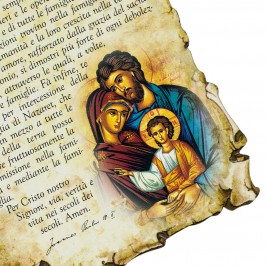 Quadretto legno con Preghiera per la Famiglia