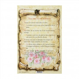 Cartoncino Preghiera Valore di un Sorriso