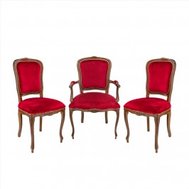 Poltrona con Sedie in Stile Barocco