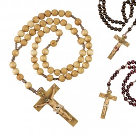 Coroncina del Rosario Con Grani in Legno