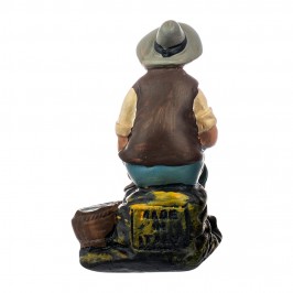 Pastore con Pesci in Gesso 15 cm