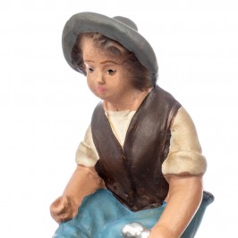 Pastore con Pesci in Gesso 15 cm