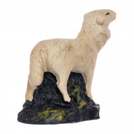 Pecora con Base Presepe in Gesso 15 cm