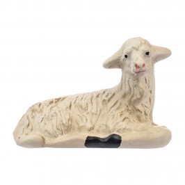 Pecora Seduta 20 cm in Gesso