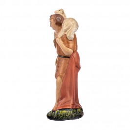 Pastore con Pecora in Gesso 15 cm