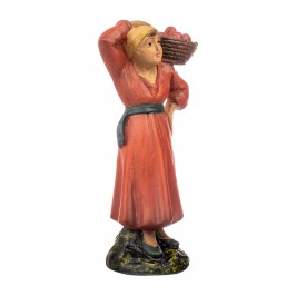 Contadina con Cesto in Gesso