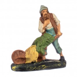 Pastore con Cariola in Gesso