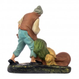 Pastore con Cariola in Gesso