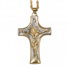 Croce Pettorale Bicolore in...